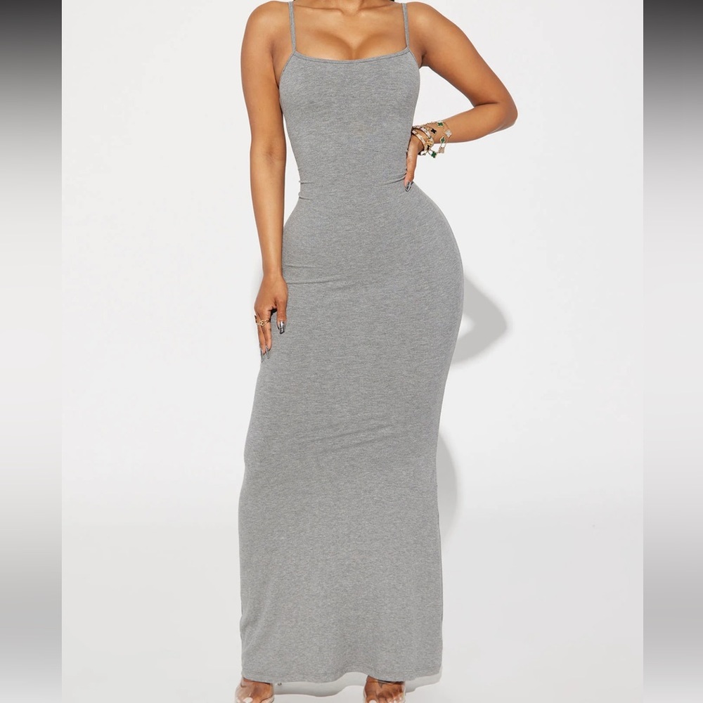 Fashion Nova Gray Maxi Dress
